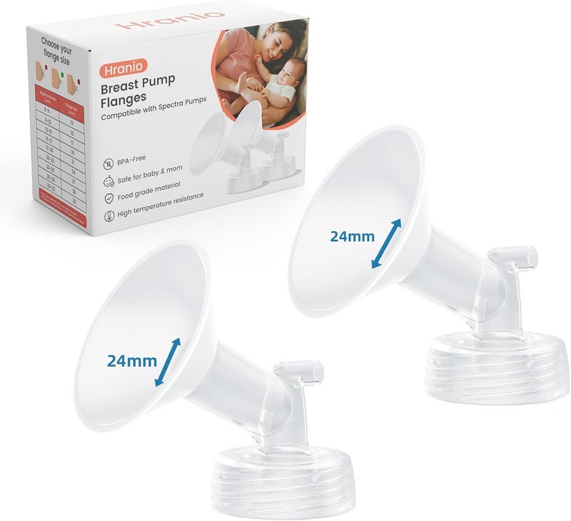 Hranio Breast Pump Parts Compatible with 24mm Spectra Flange 24mm Spectra Replacement Pump Parts s1 s2 (Flange 24mm 2 Pcs) - Image 1